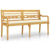 vidaXL Klop Batavia s krem blazino 150 cm trdna tikovina