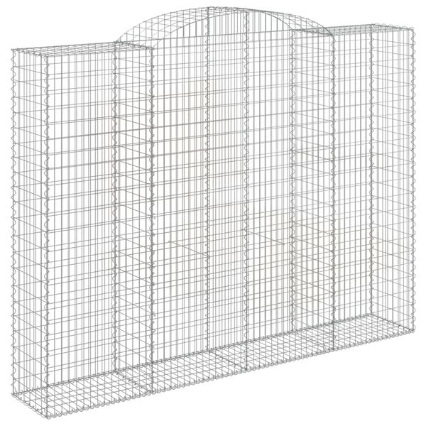 vidaXL Obokane gabion košare 3 kosa 300x50x220/240 cm pocinkano železo