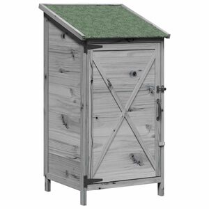 vidaXL Vrtno skladi&scaron;če Siva 59,5 x 56 x 113,5 cm Trdna smreka