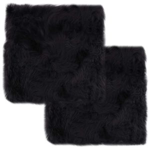 vidaXL Podloge za stol 2 kosa temno sive 40x40 cm prava ovčja koža