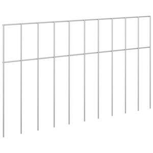 vidaXL Vrtni panel ograje 24 kos 50 x 30 cm Pocinkano jeklo Srebrna