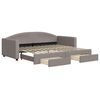 vidaXL Izvlečna dnevna postelja s predali taupe 90x200 cm blago