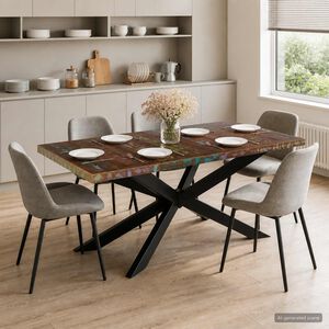 vidaXL Jedilna miza 180x90x76 cm trden predelan les