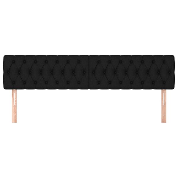 vidaXL Posteljno vzglavje 2 kosa črno 100x7x78/88 cm blago