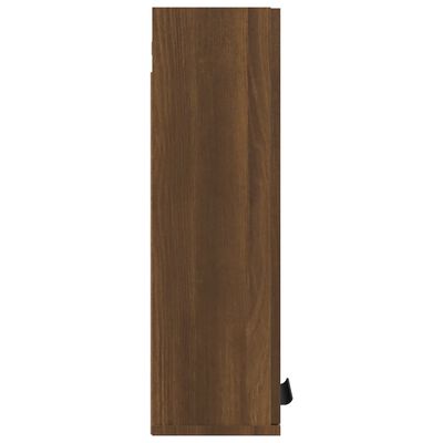 vidaXL Stenska kopalniška omarica rjavi hrast 32x20x67 cm