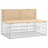 vidaXL Vrtna gabionska klop 103x70x65 cm trdna borovina