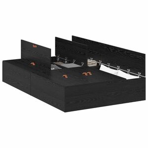 vidaXL Postelja z dodatnim prostorom za shranjevanje Črna Orehovina