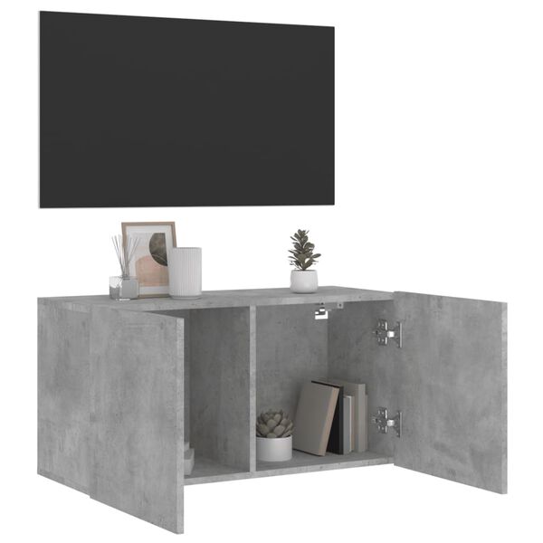 vidaXL Stenska TV omarica betonsko siva 80x30x41 cm
