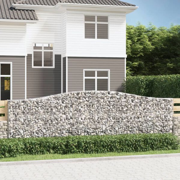 vidaXL Obokane gabion košare 6 kosov 400x30x120/140cm pocinkano železo