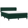 vidaXL Box spring postelja z vzmetnico temno zelena 160x220 cm žamet