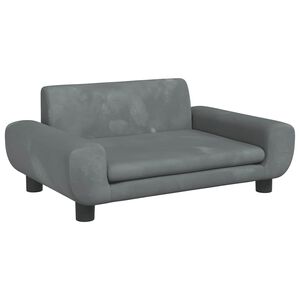 vidaXL Otro&scaron;ki kavč temno siv 70x45x33 cm žamet