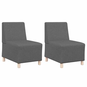 vidaXL Modularna sofa enota brez naslonov 2 pcs Temno siva