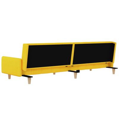 vidaXL Kavč dvosed z ležiščem in stolčkom rumeno blago