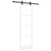 vidaXL Drsna vrata Bela 78 x 232 cm Trden borov les in steklo