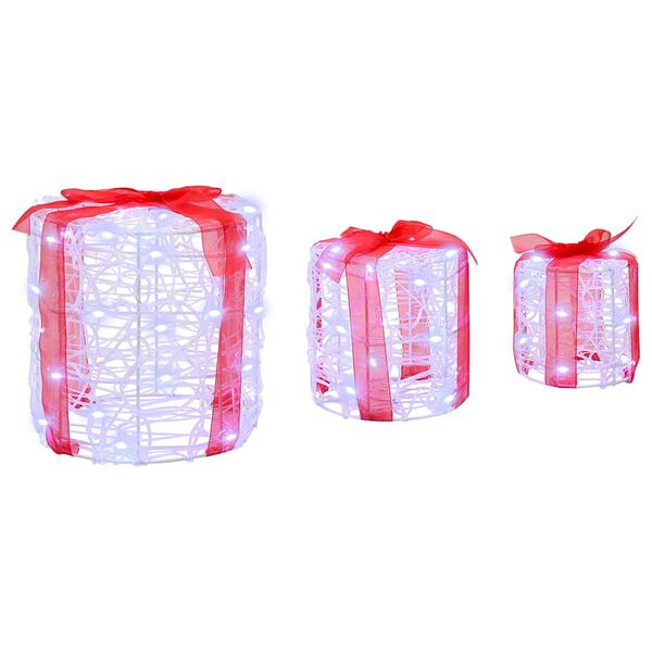 vidaXL Dekoracija Darilne Škatle 3 pcs Hladno bela 20 x 20 x 21 cm