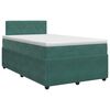 vidaXL Postelja boxspring z vzmetnico Temno zelena 120 x 200 cm Žamet