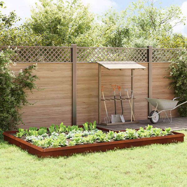 vidaXL Ograje proti polžem 16 pcs Rjav Vremensko odporno jeklo