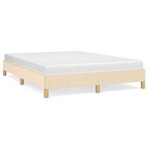 vidaXL Posteljni okvir brez vzmetnice krem 140x190 cm blago