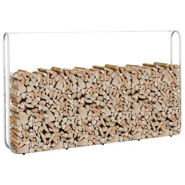 vidaXL Stojalo za drva 250x25x150 cm Pocinkano jeklo