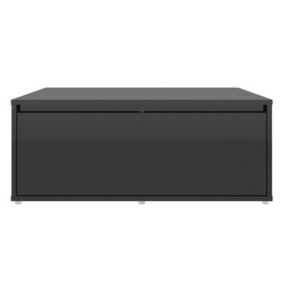 vidaXL Klubska mizica visok sijaj črna 80x80x31 cm iverna plošča