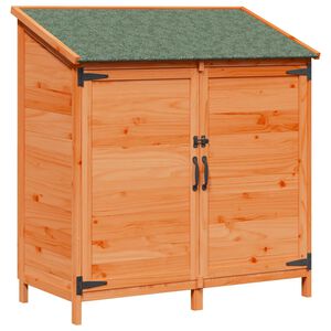 vidaXL Vrtno skladi&scaron;če Rjava 106,5 x 56 x 113,5 cm Trdna smreka