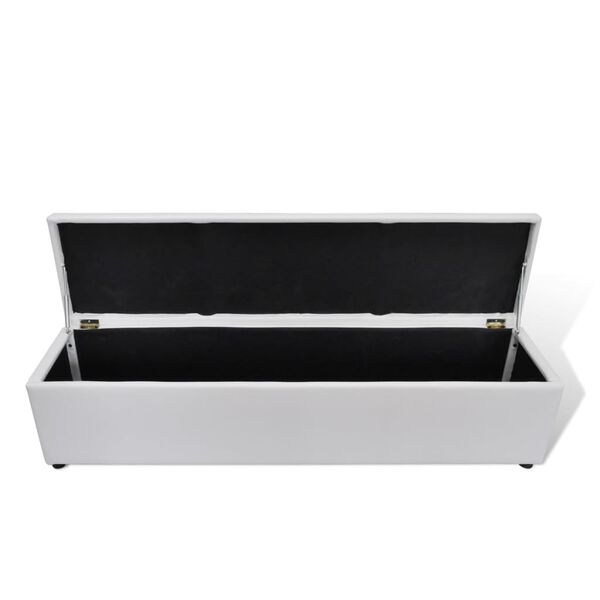 vidaXL Klop s prostorom za shranjevanje bela 168x44x44 cm