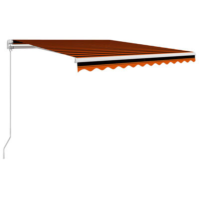 vidaXL Ročno zložljiva tenda 350x250 cm oranžna in rjava