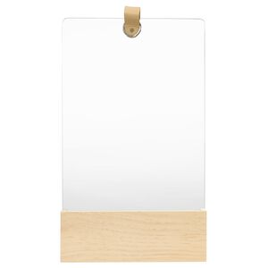 vidaXL Stensko ogledalo trdna borovina 23x39,5 cm