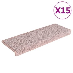 vidaXL Stopni&scaron;čne preproge 15 kosov 65x21x4 cm svetlo roza pravokotni rob