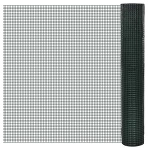 vidaXL Žična ograja pocinkana s PVC oblogo 10x1 m zelena
