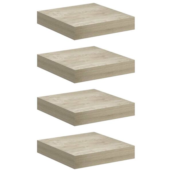 vidaXL Stenske police 4 kosi barva hrasta 23x23,5x3,8 cm MDF