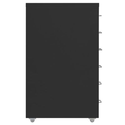 vidaXL Premična arhivska omara črna 28x41x69 cm kovinska