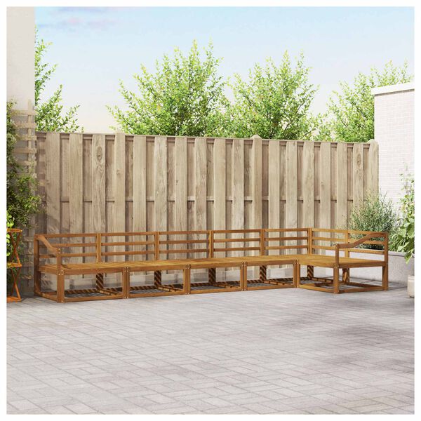 vidaXL Zunanja garnitura za sedenje 6 pcs Naravna Masiven les akacije