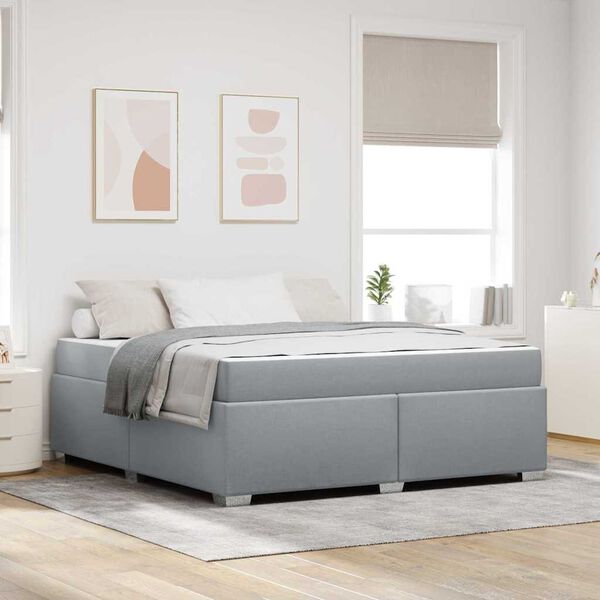 vidaXL Konstrukcija postelje Svetlo siva 180 x 200 cm blago