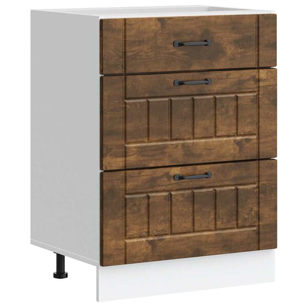 vidaXL Kuhinjska osnovna omarica Lucca dimljen hrast inženirski les