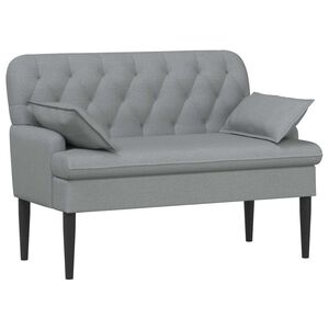 vidaXL Dvojnica s gumbi Svetlo siva 111 x 68 x 80 cm Blago