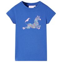 Otroška majica s kratkimi rokavi kobaltno modra 116