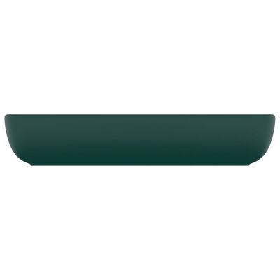 vidaXL Razkošen umivalnik pravokoten mat temno zelen 71x38 cm keramika