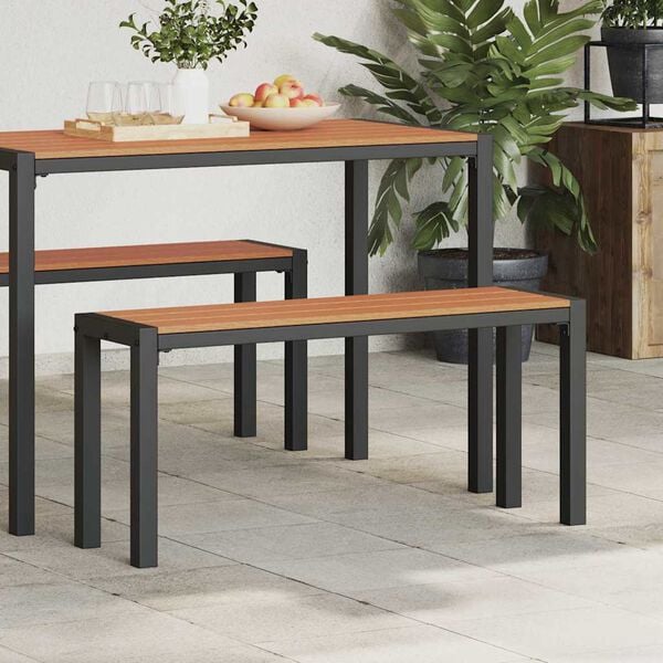 vidaXL Vrtna klop Rjava 100 x 28 x 45 cm Jeklo