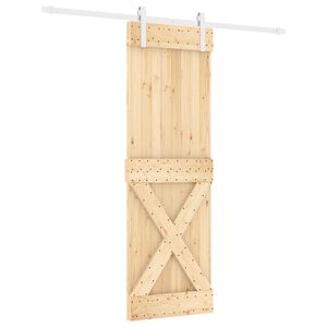 vidaXL Drsna vrata Naravna in bela 70 x 210 cm Masiven borov les