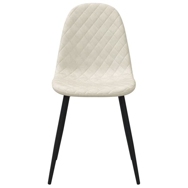 vidaXL Jedilni stoli 2 kosa kremno bel žamet