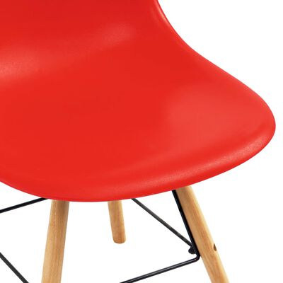 vidaXL Jedilni stoli 6 kosov rdeča plastika