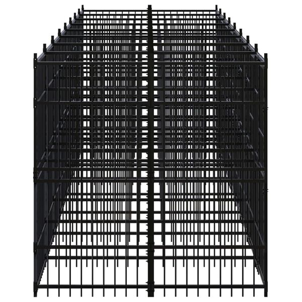 vidaXL Zunanji pasji boks jeklo 14,75 m&sup2;