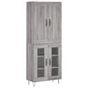 vidaXL Visoka komoda siva sonoma 69,5x34x180 cm inženirski les