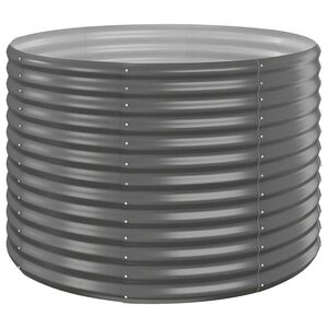 vidaXL Visoka greda iz cinkanega jekla 100x100x68 cm siva