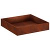 vidaXL Vrtni lonček Rjav 80 x 80 x 20 cm Vremensko odporno jeklo