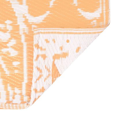 vidaXL Zunanja preproga oranžna in bela 120x180 cm PP
