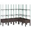 vidaXL Cvetlično korito z oporno mrežo rjavo 160x120x142,5 cm PP