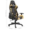 vidaXL Vrtljiv gaming stol zlat PVC