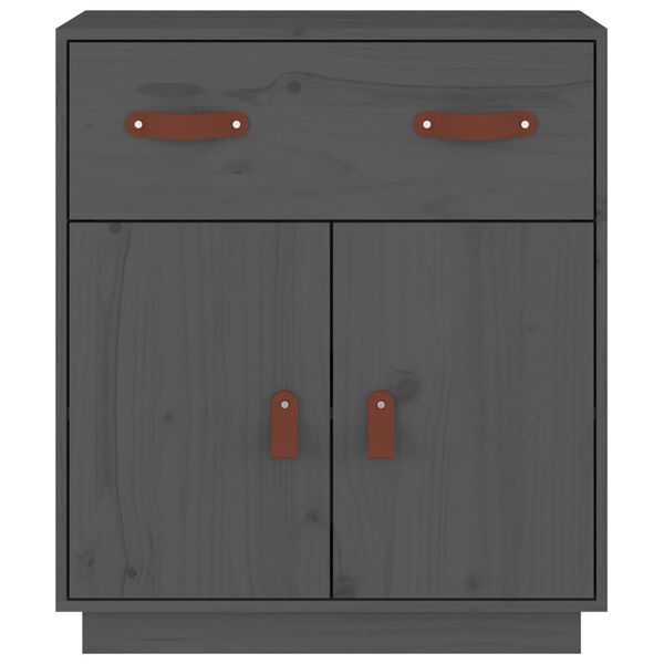 vidaXL Komoda siva 65,5x40x75 cm trdna borovina